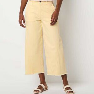 a.n.a Soft Drape Womens Tall Wide Leg High Rise Cropped Pant, Vanilla Sz 14T